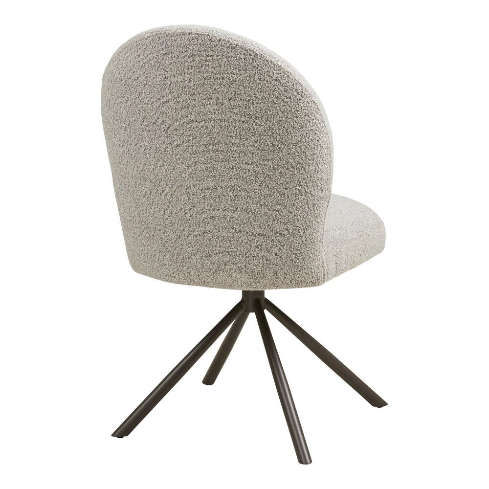 Scaun rotativ din Stofa boucle Bej si Metal Gri L63xH91,5cm Lana