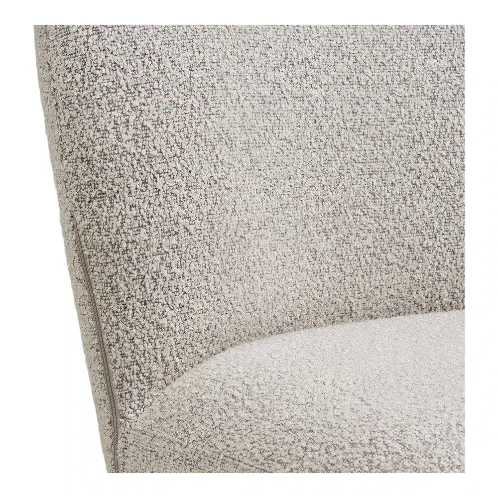 Scaun rotativ din Stofa boucle Bej si Metal Gri L63xH91,5cm Lana
