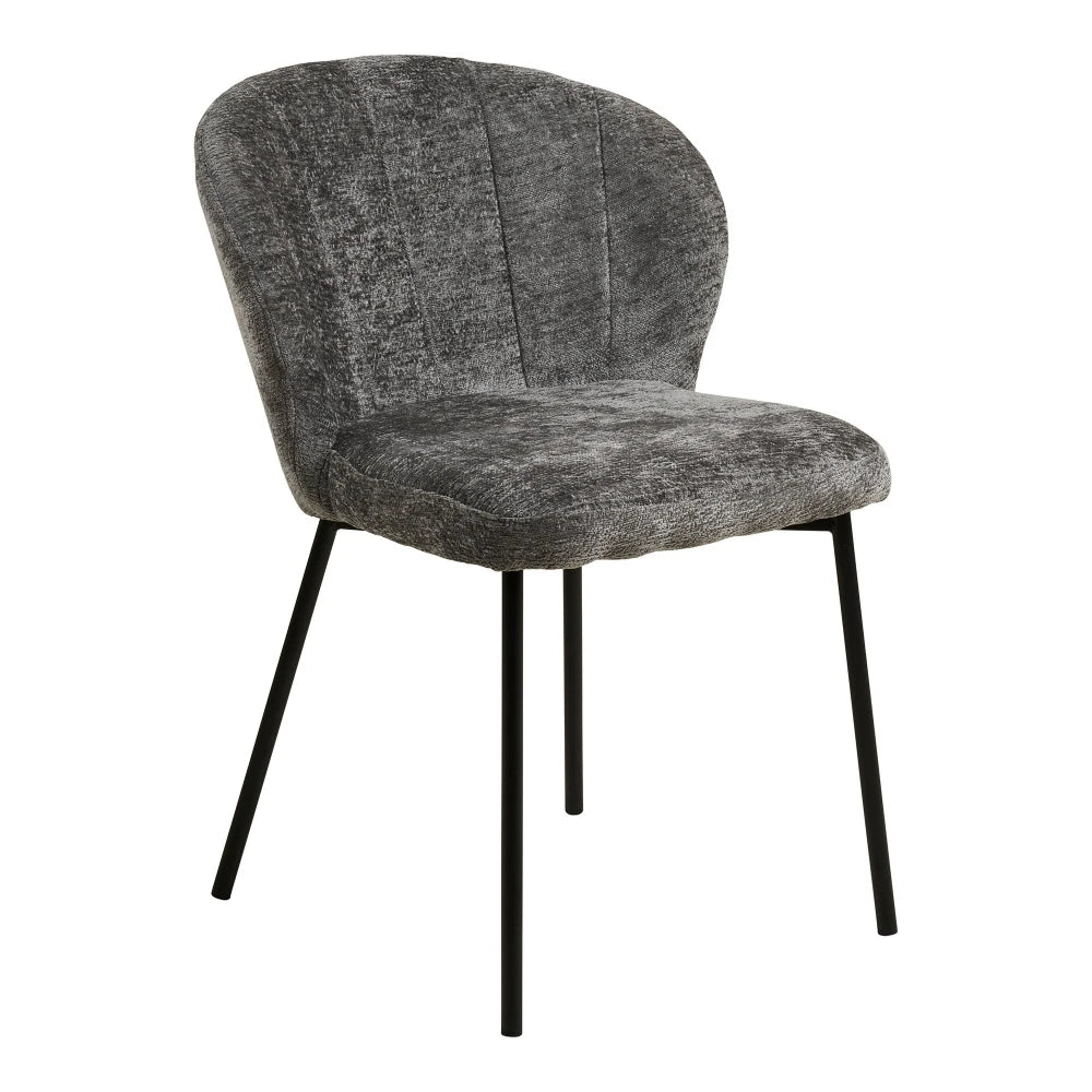 Set 2 scaune din Stofa Gri si Metal Negru L66xH80cm Roanne
