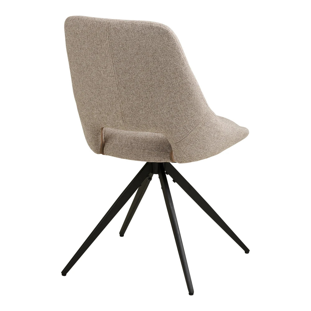 Set 2 scaune rotative din Stofa Bej si Metal Negru L57,5xH87,5cm Dokka