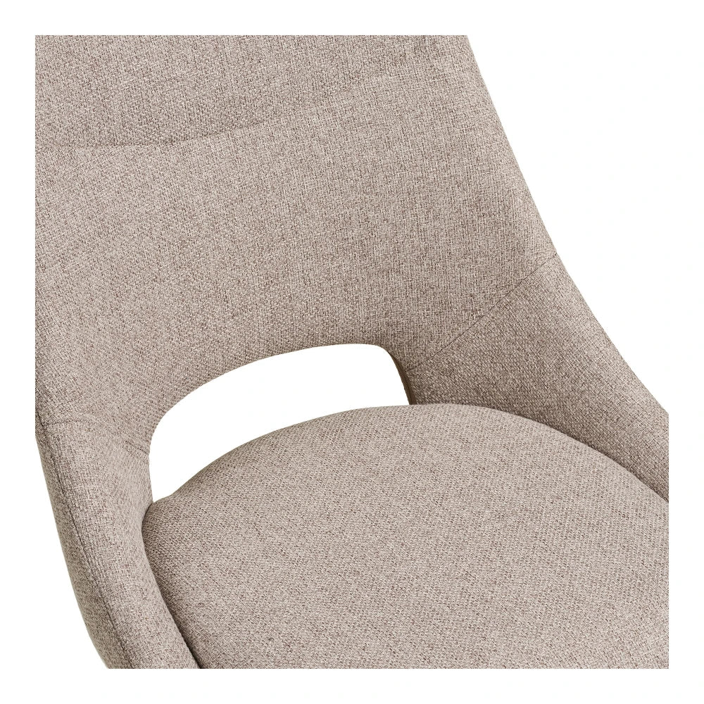 Set 2 scaune rotative din Stofa Bej si Metal Negru L57,5xH87,5cm Dokka