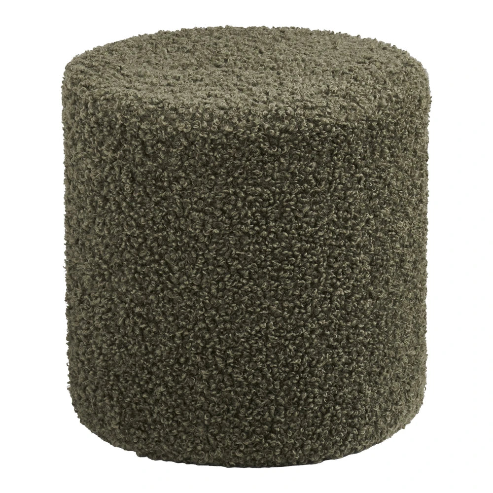 Puf din Blana artificiala Verde D34xH36cm Ejby
