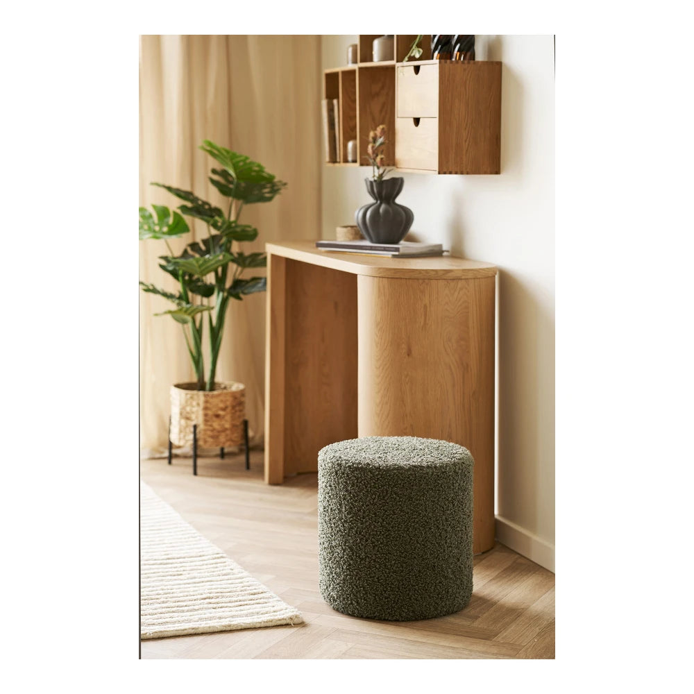 Puf din Blana artificiala Verde D34xH36cm Ejby
