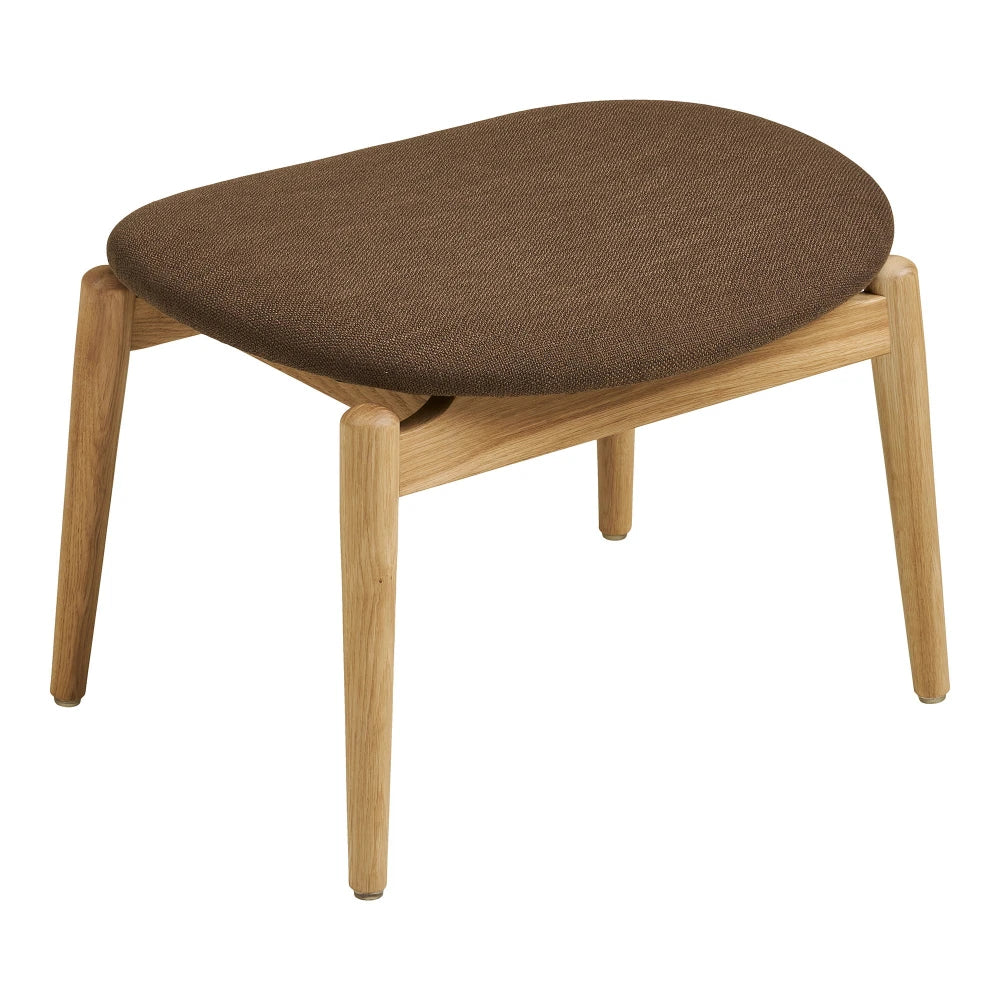 Puf din Stofa Maro si Lemn Maro L43xH38cm Olvera