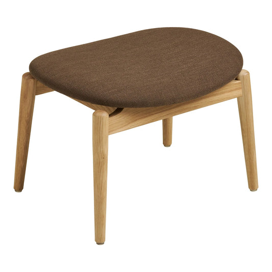 Puf din Stofa Maro si Lemn Maro L43xH38cm Olvera