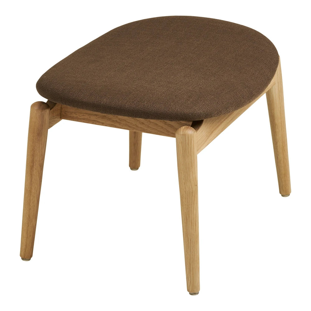 Puf din Stofa Maro si Lemn Maro L43xH38cm Olvera