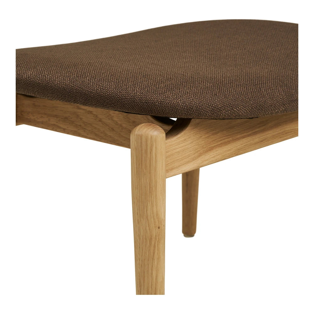 Puf din Stofa Maro si Lemn Maro L43xH38cm Olvera