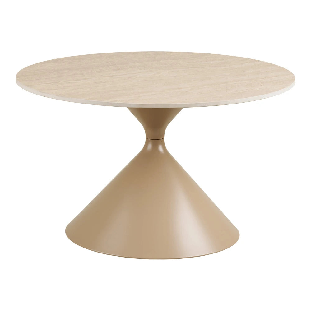 Masuta de cafea din Metal Bej si Ceramica Bej D70xH41cm Annecy