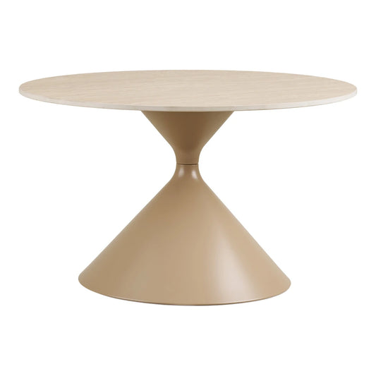 Masuta de cafea din Metal Bej si Ceramica Bej D70xH41cm Annecy