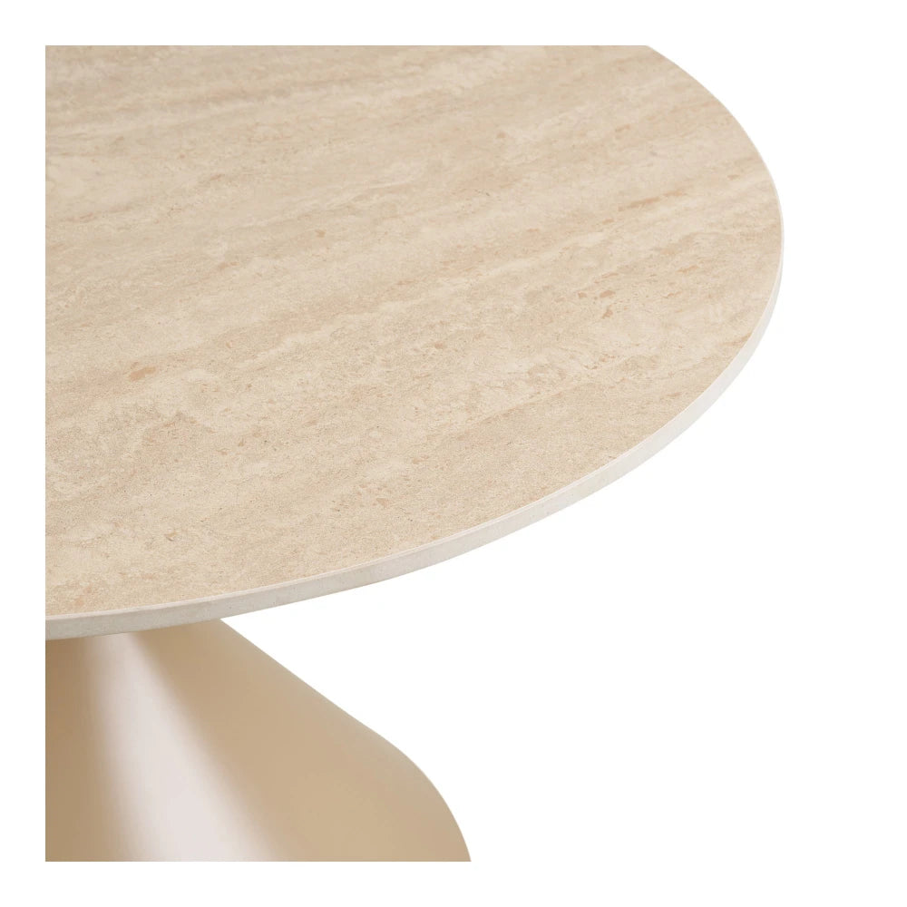 Masuta de cafea din Metal Bej si Ceramica Bej D70xH41cm Annecy