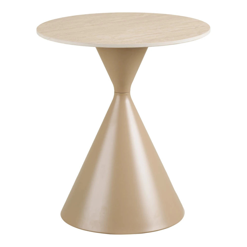 Masuta laterala din Metal Bej si Ceramica Bej D50xH56cm Annecy