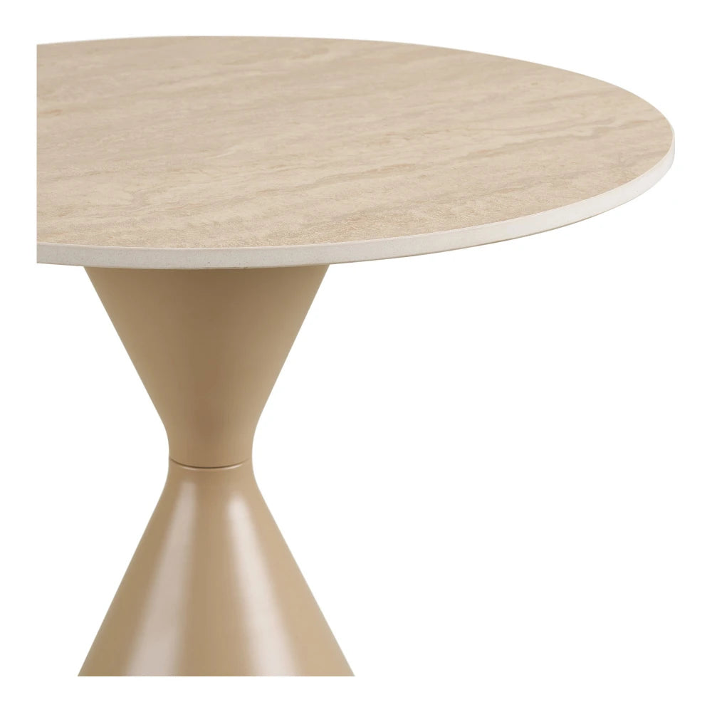 Masuta laterala din Metal Bej si Ceramica Bej D50xH56cm Annecy