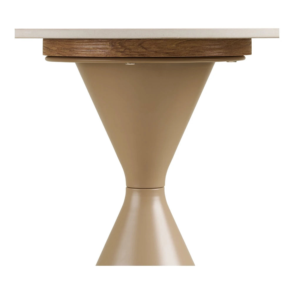 Masuta laterala din Metal Bej si Ceramica Bej D50xH56cm Annecy