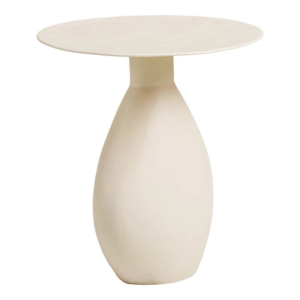 Masuta laterala din Metal Crem D36xH40cm Calais