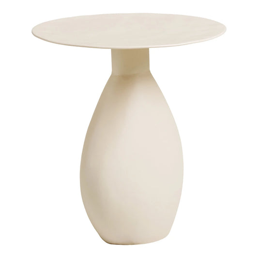 Masuta laterala din Metal Crem D36xH40cm Calais