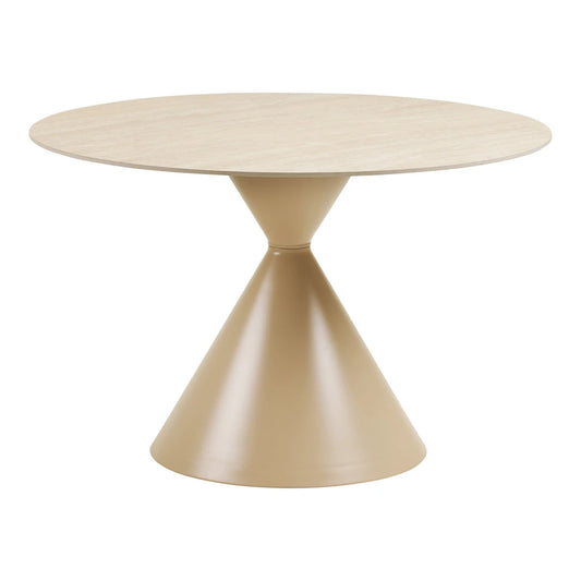 Masa din Metal Bej si Ceramica Alb D120xH76cm Annecy