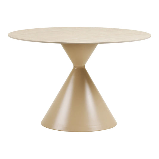 Masa din Metal Bej si Ceramica Alb D120xH76cm Annecy