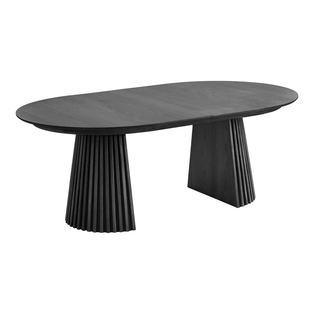 Masa extensibila din MDF+Furnir de stejar Negru L200-250-300xH75cm Osaka