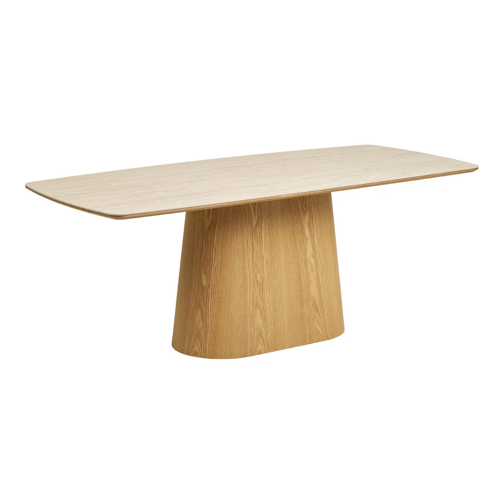 Masa din MDF+Furnir de frasin Maro si Ceramica Bej L200xH76cm Noli