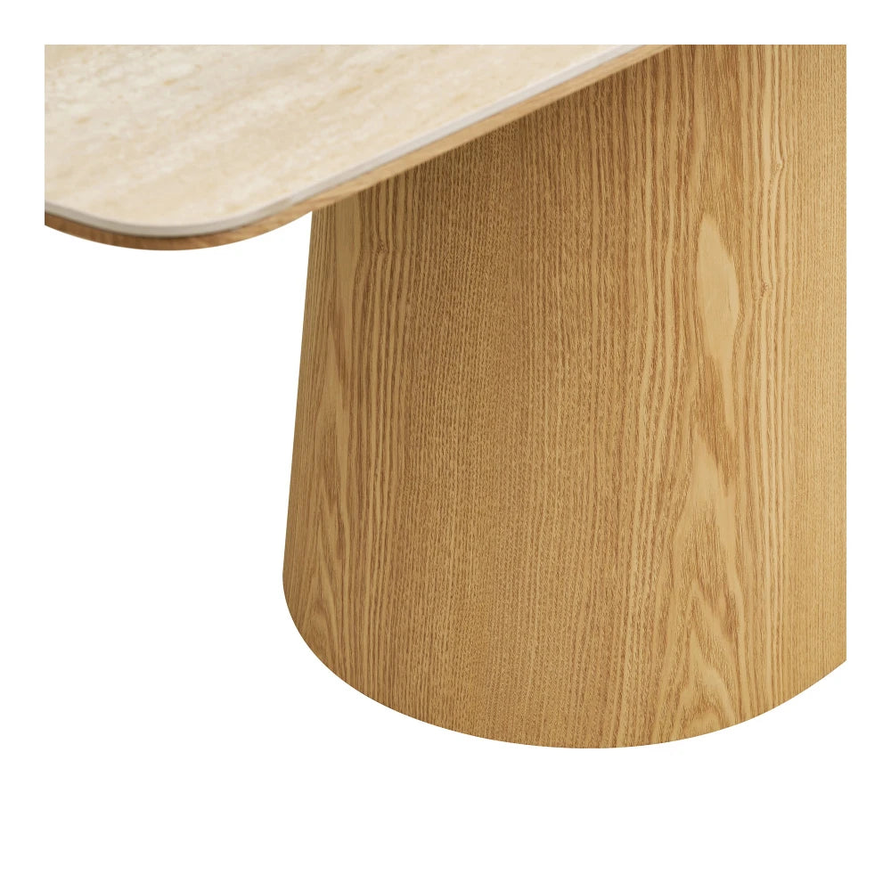 Masa din MDF+Furnir de frasin Maro si Ceramica Bej L200xH76cm Noli