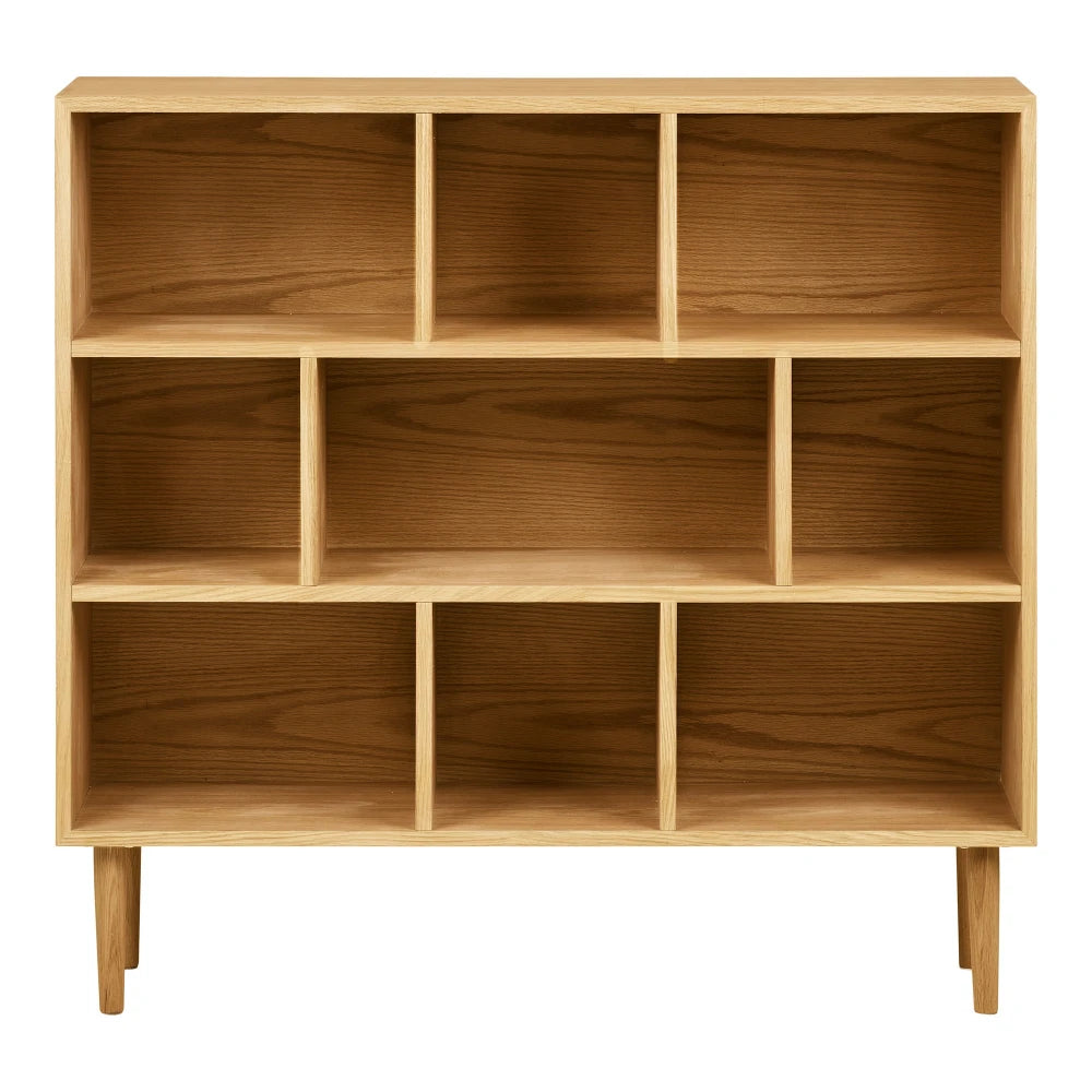 Biblioteca din Lemn de stejar/MDF Maro si   L112xH104,5cm Oshawa