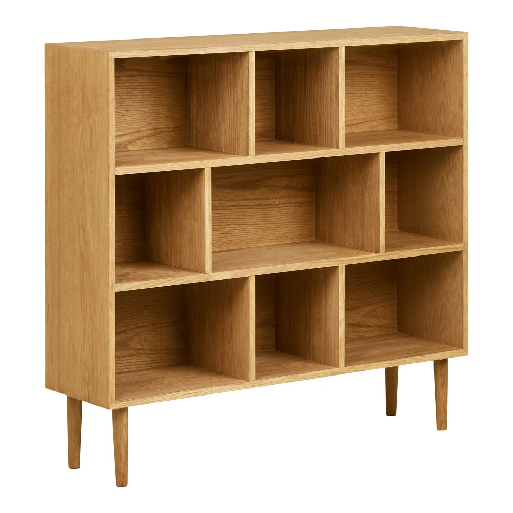 Biblioteca din Lemn de stejar/MDF Maro si   L112xH104,5cm Oshawa