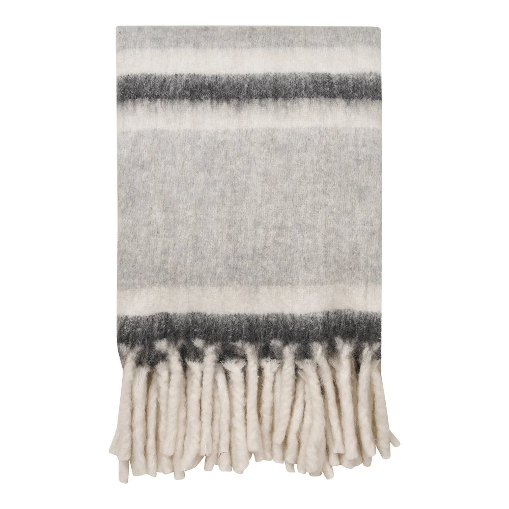 Patura din Textil Gri/Alb L170x130cm Carmel
