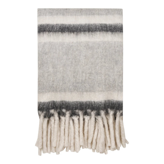 Patura din Textil Gri/Alb L170x130cm Carmel