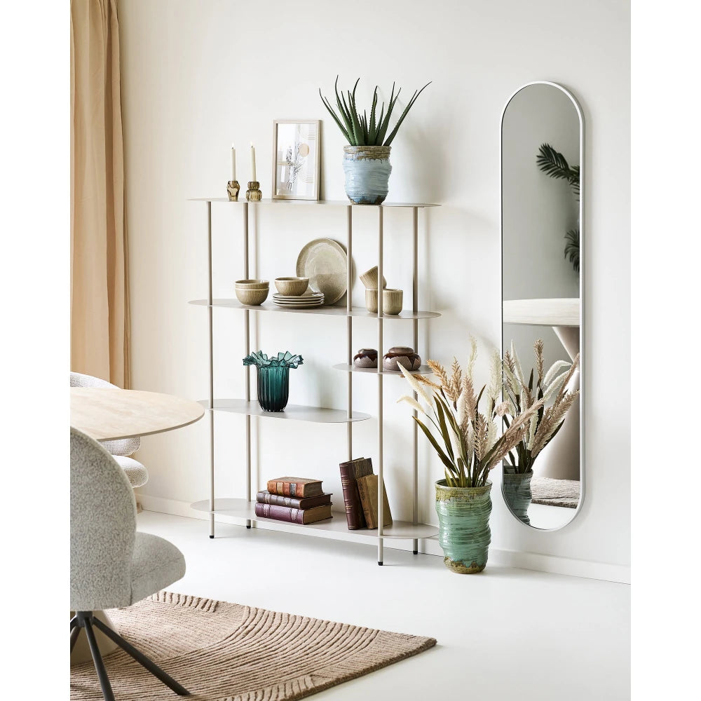 Oglinda cu rama din Metal Argintiu L35xH170cm Hennetved