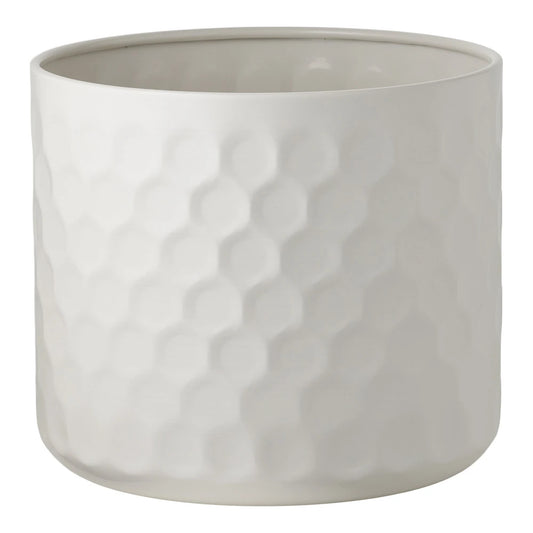Ghiveci decorativ din Metal Alb D24,5xH21cm HN1228