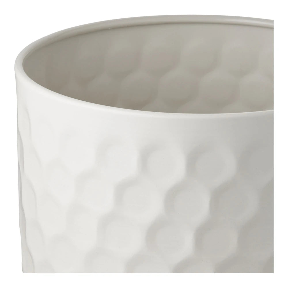 Ghiveci decorativ din Metal Alb D24,5xH21cm HN1228