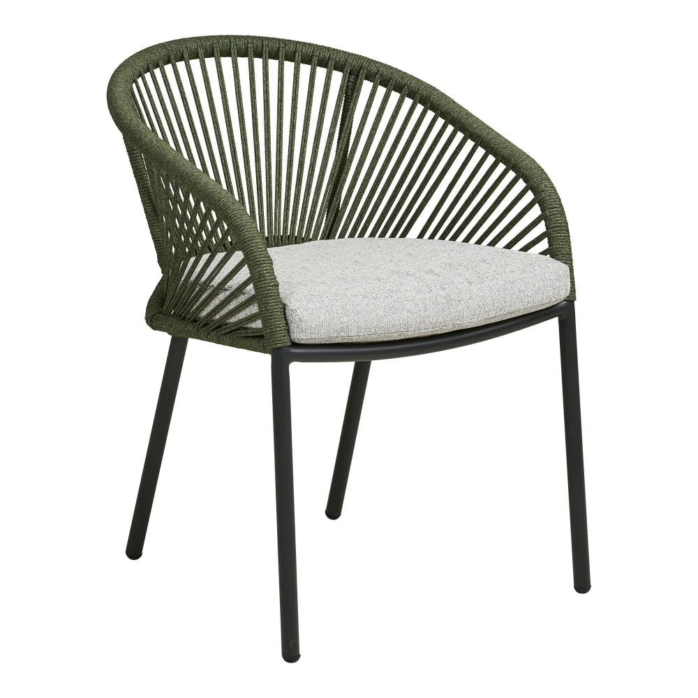 Set 2 scaune de exterior din Stofa Gri si Metal Verde L63,5xH77cm Novella