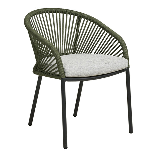 Set 2 scaune de exterior din Stofa Gri si Metal Verde L63,5xH77cm Novella
