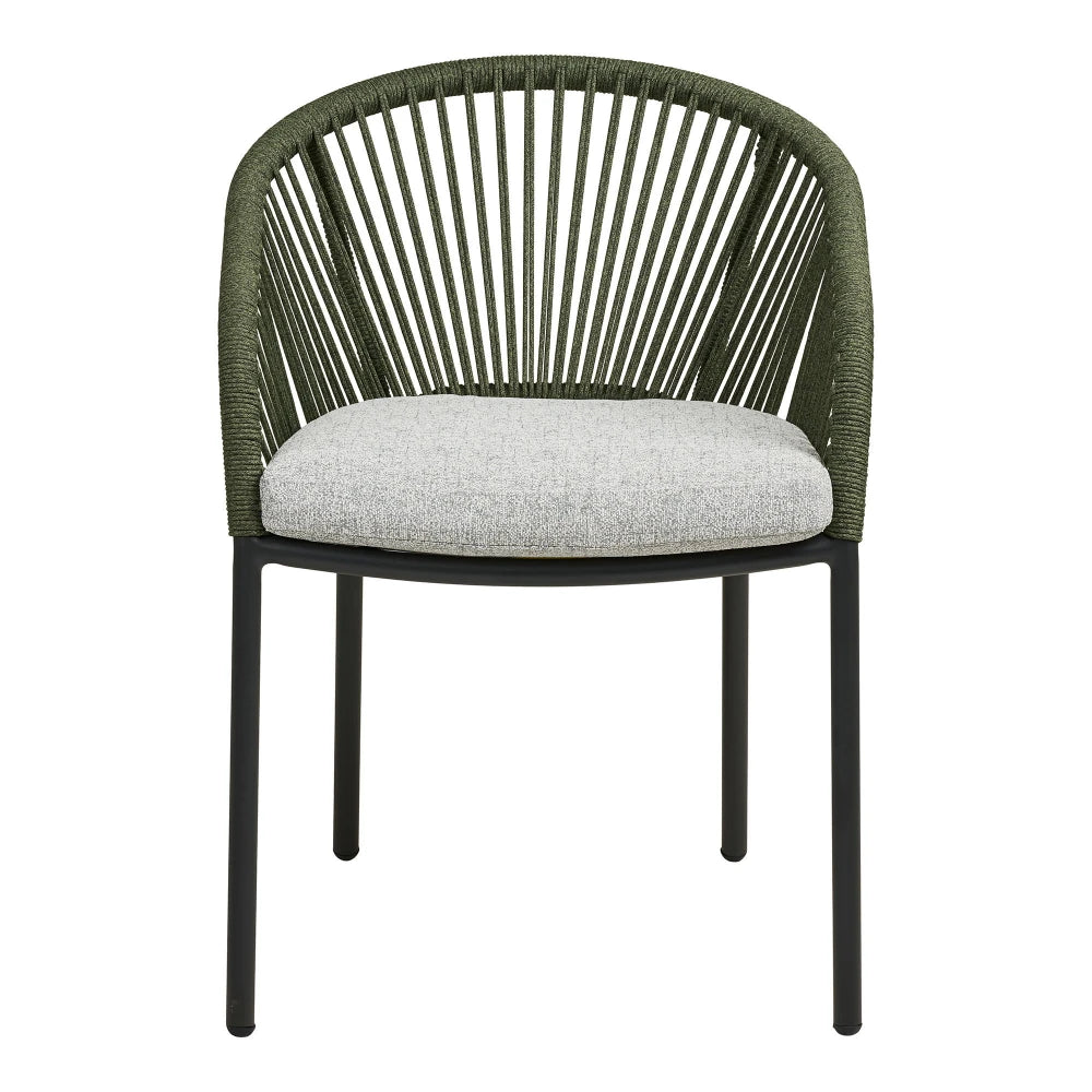 Set 2 scaune de exterior din Stofa Gri si Metal Verde L63,5xH77cm Novella