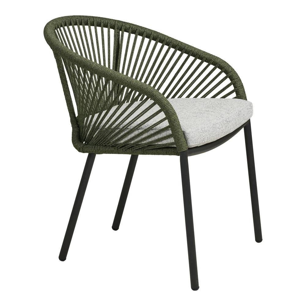 Set 2 scaune de exterior din Stofa Gri si Metal Verde L63,5xH77cm Novella