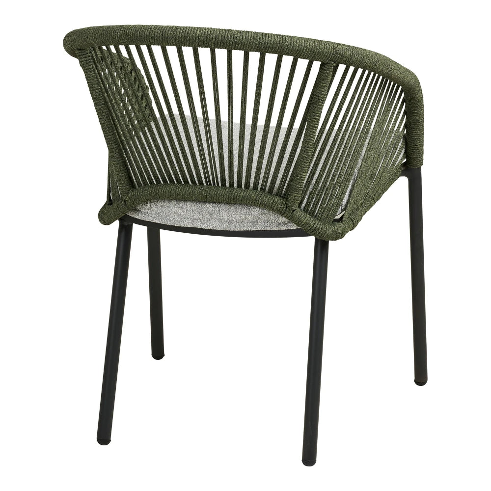 Set 2 scaune de exterior din Stofa Gri si Metal Verde L63,5xH77cm Novella
