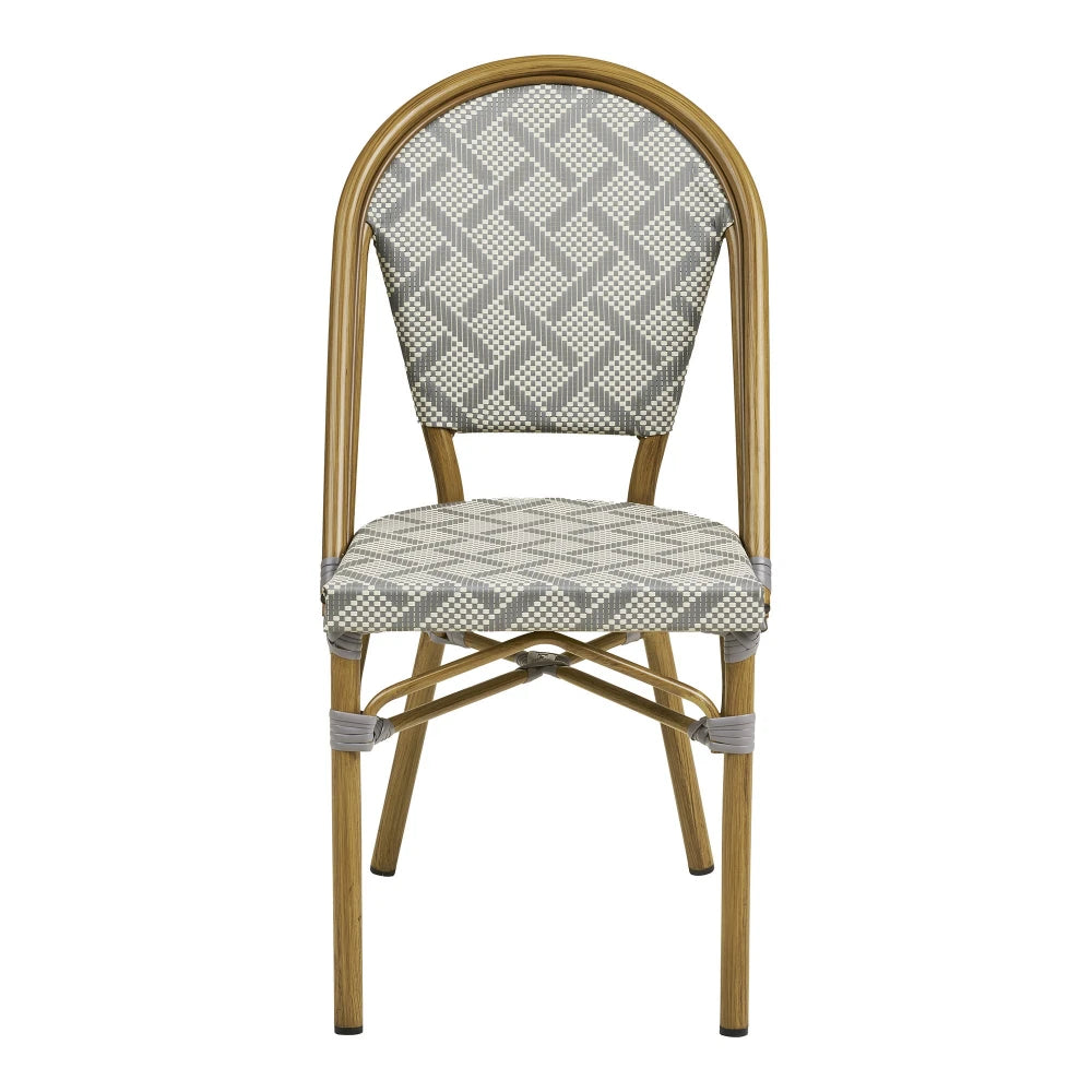 Scaun de exterior din Textilena Gri/Alb si Metal Maro L57xH88cm Lauria