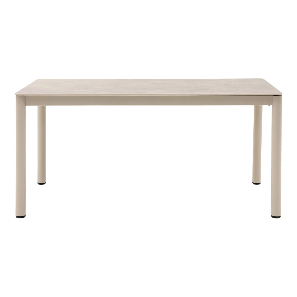 Masa de exterior din Aluminiu Bej si Ceramica Bej L160xH74cm Alcudia