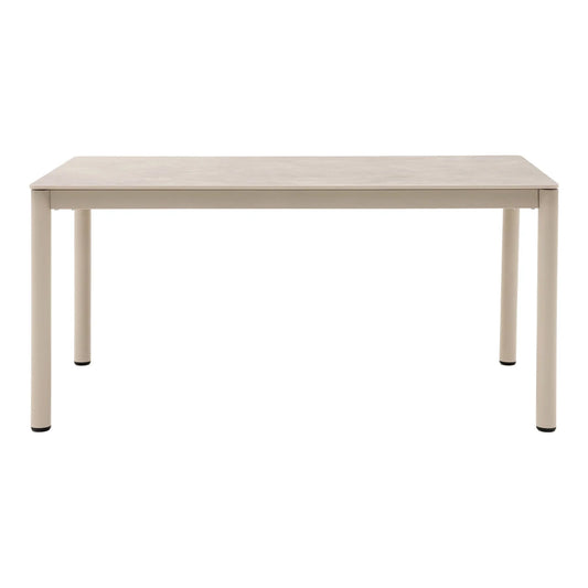 Masa de exterior din Aluminiu Bej si Ceramica Bej L160xH74cm Alcudia