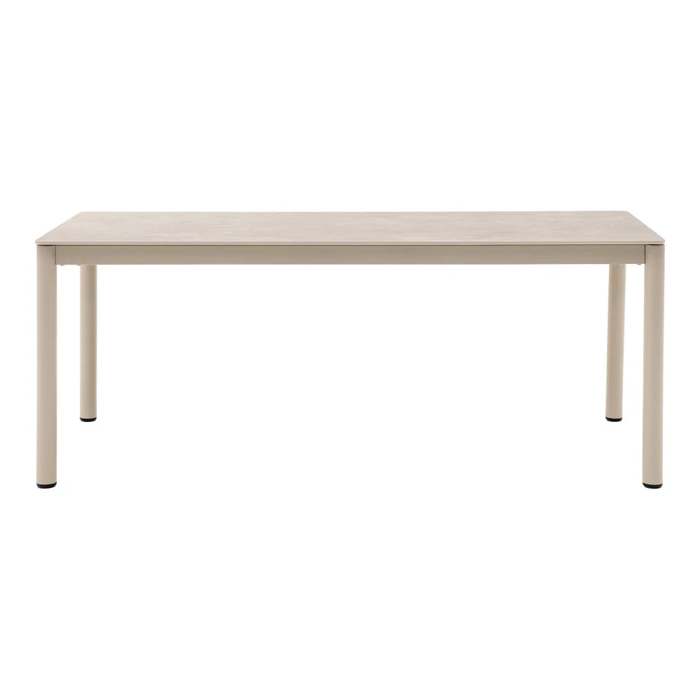Masa de exterior din Aluminiu Bej si Ceramica Bej L200xH74cm Alcudia