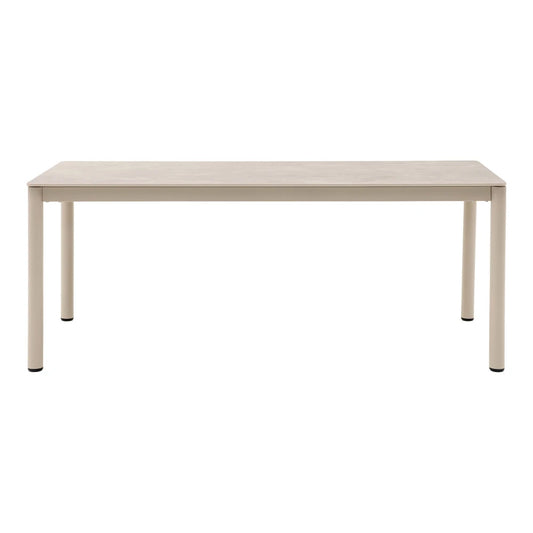 Masa de exterior din Aluminiu Bej si Ceramica Bej L200xH74cm Alcudia