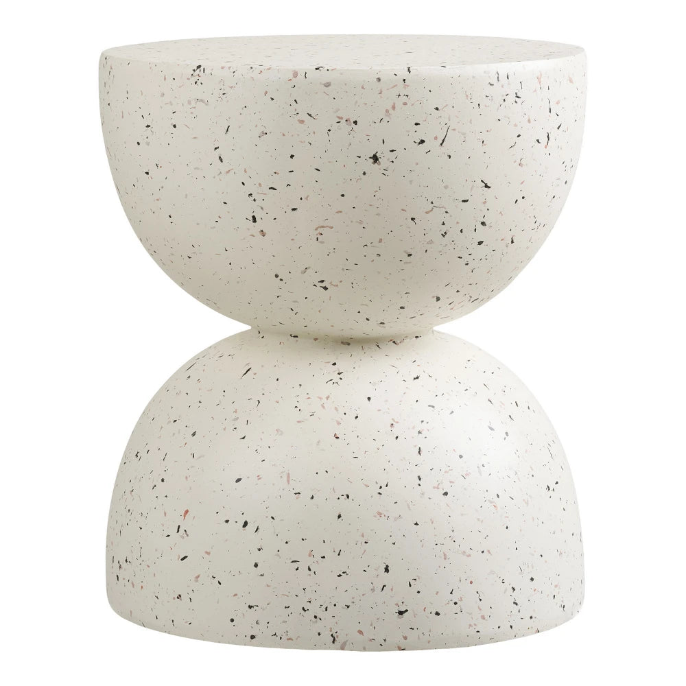 Masuta laterala de exterior din Fiberclay Alb D40xH45cm Bonita