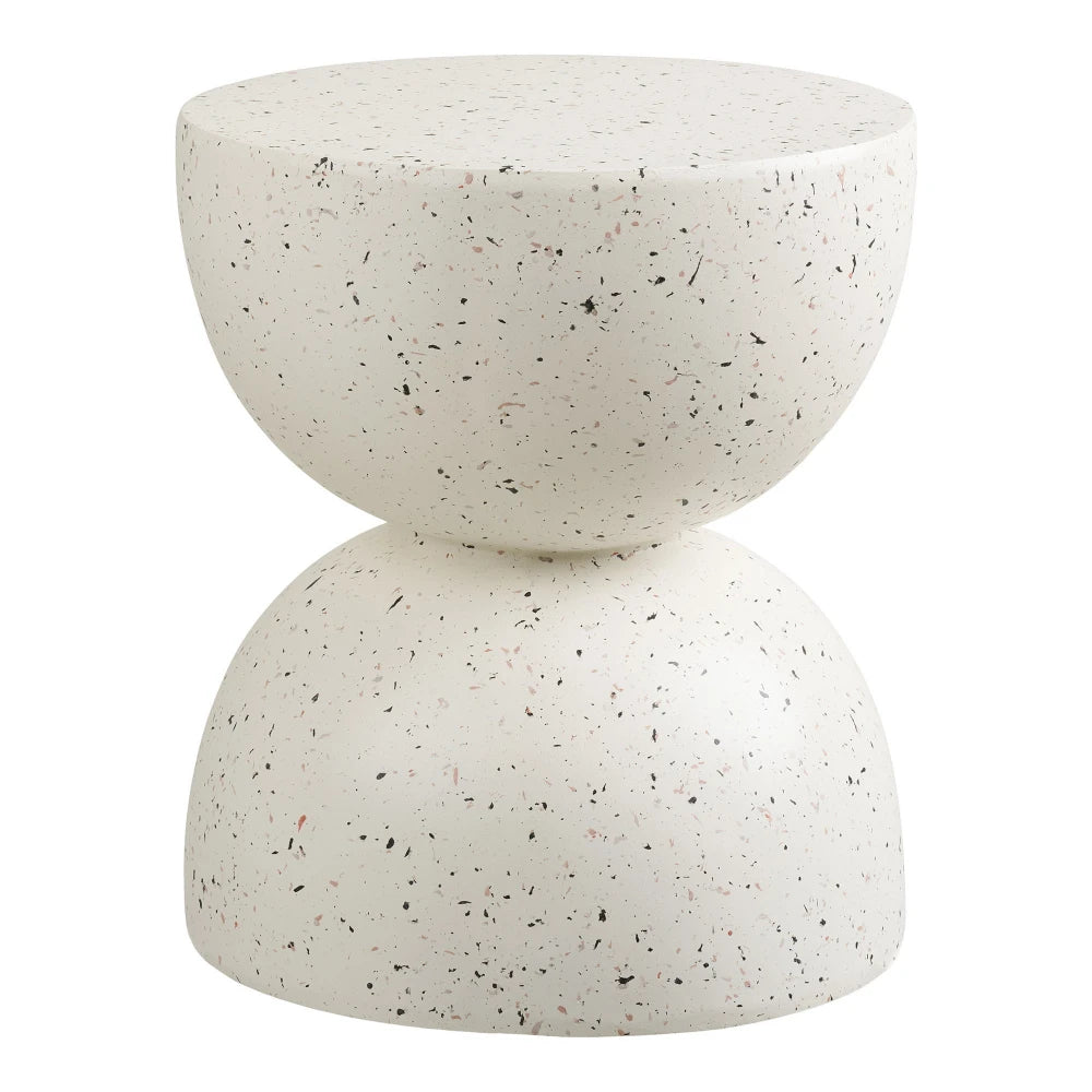 Masuta laterala de exterior din Fiberclay Alb D40xH45cm Bonita