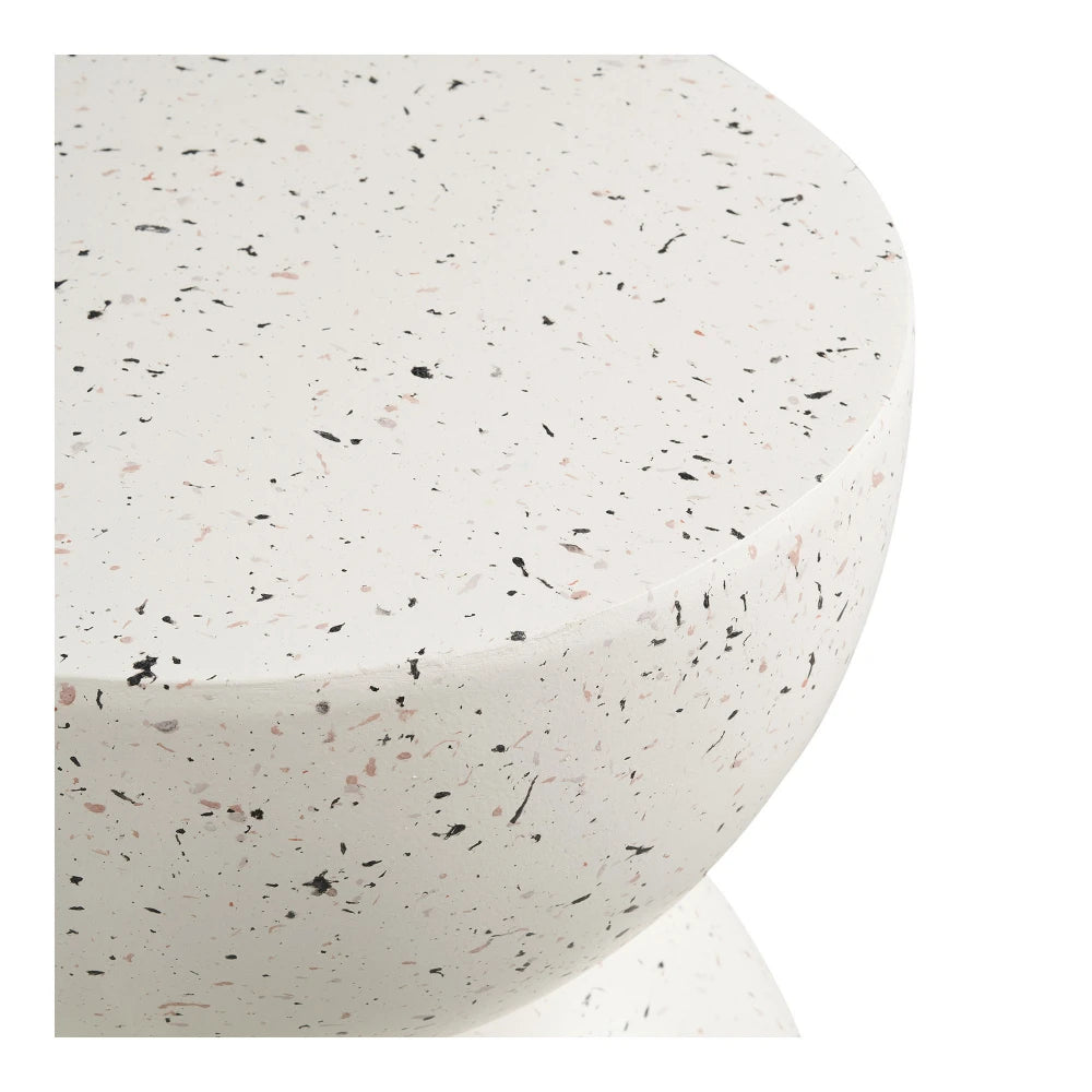 Masuta laterala de exterior din Fiberclay Alb D40xH45cm Bonita