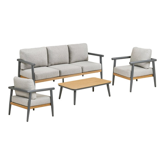 Set de exterior din 4 piese L73/73,5/105xH65/65/35cm Abela