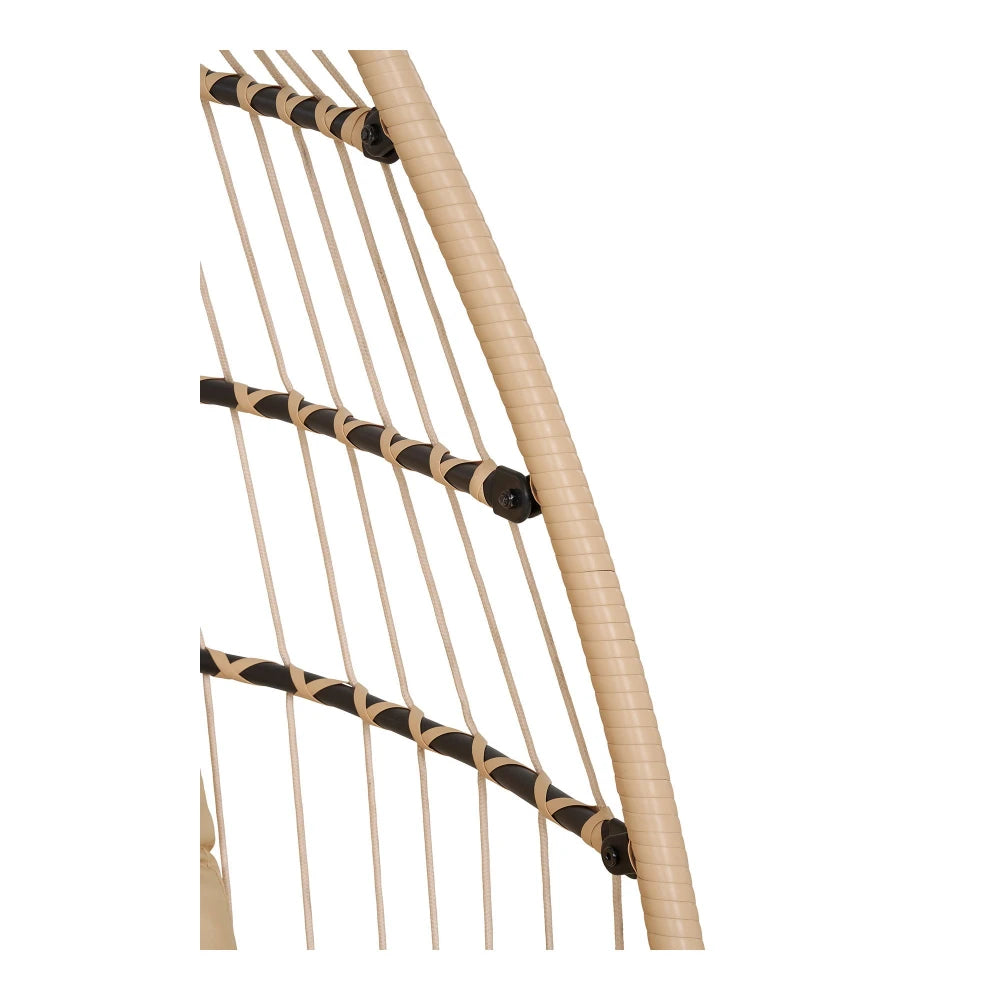 Fotoliu suspendat de exterior din Stofa Bej si Metal Negru L117xH195cm Patras