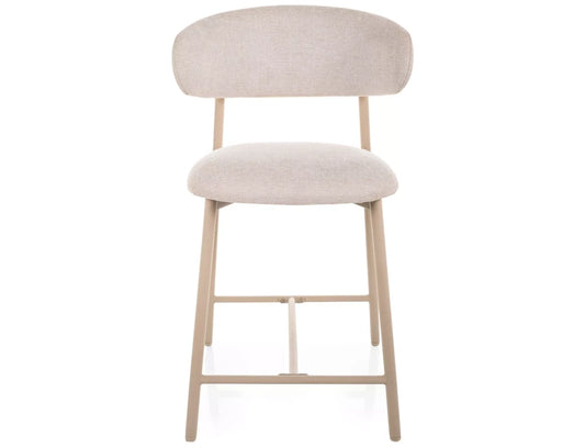 Scaun de insula tapitat cu Stofa Bej deschis cu picioare din Metal Bej H91xL50xA52cm Elton
