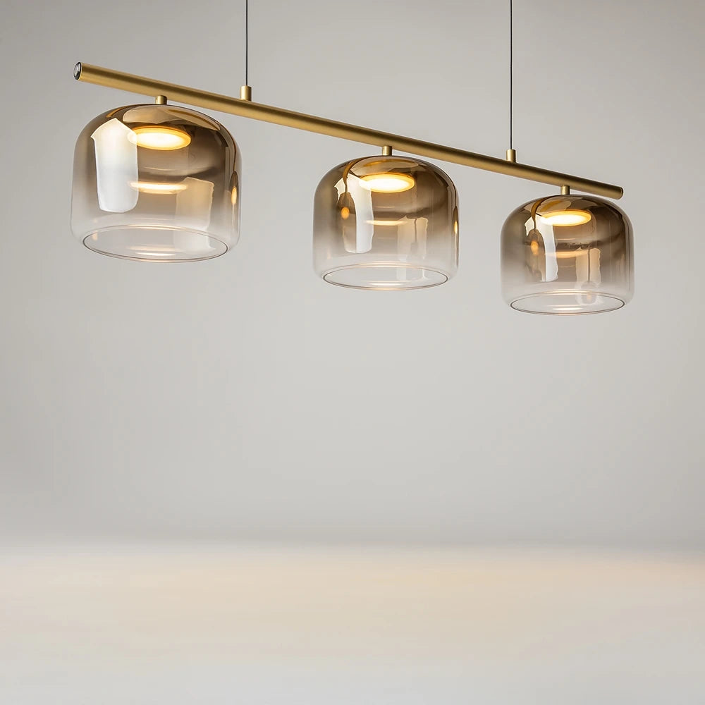 Lustra din Metal Auriu si Sticla Auriu H205xL80cm Spirito