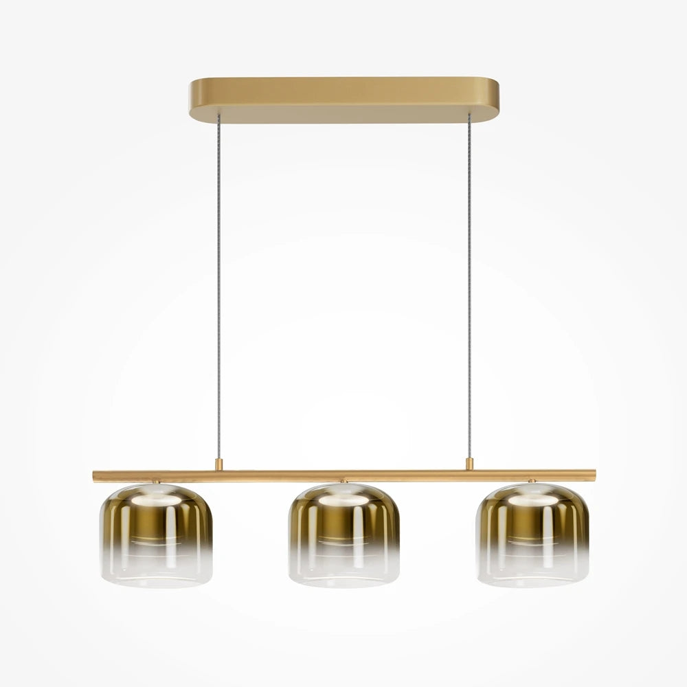 Lustra din Metal Auriu si Sticla Auriu H205xL80cm Spirito