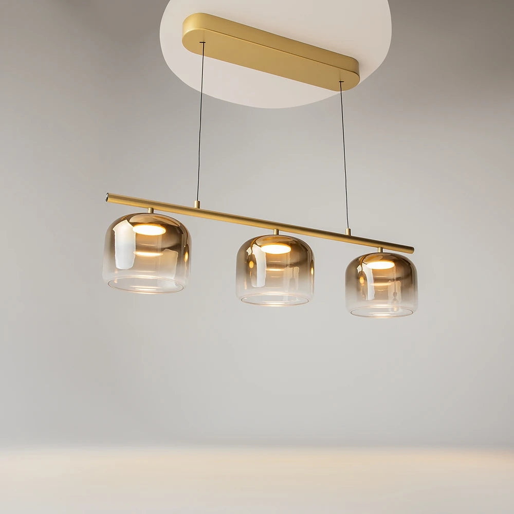 Lustra din Metal Auriu si Sticla Auriu H205xL80cm Spirito